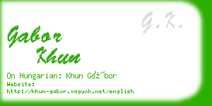 gabor khun business card